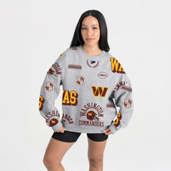 Washington Commanders Gameday Couture Women's Always On Repeat Fleece Sweatshirt Heather Gray