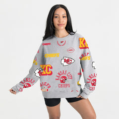 Kansas City Chiefs Gameday Couture Women's Always On Repeat Fleece Sweatshirt Heather Gray