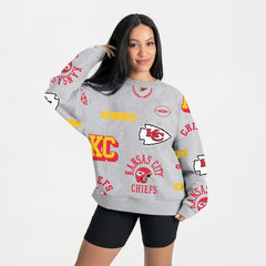 Kansas City Chiefs Gameday Couture Women's Always On Repeat Fleece Sweatshirt Heather Gray