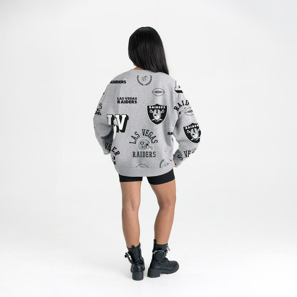 Las Vegas Raiders Gameday Couture Women's Always On Repeat Fleece Sweatshirt Heather Gray
