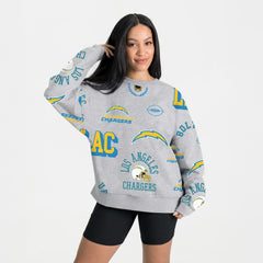 Los Angeles Chargers Gameday Couture Women's Always On Repeat Fleece Sweatshirt Heather Gray