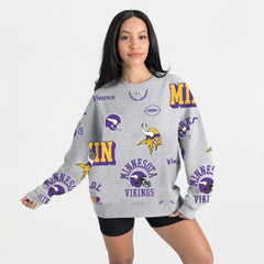 Minnesota Vikings Gameday Couture Women's Always On Repeat Fleece Sweatshirt Heather Gray