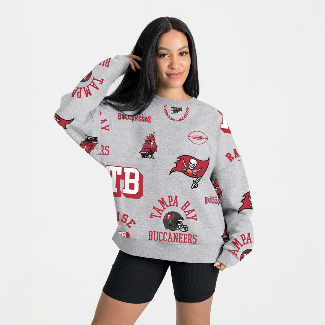 Tampa Bay Buccaneers Gameday Couture Women's Always On Repeat Fleece Sweatshirt Heather Gray