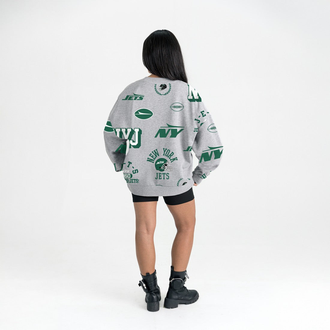 New York Jets Gameday Couture Women's Always On Repeat Fleece Sweatshirt Heather Gray