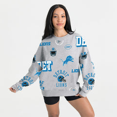 Detroit Lions Gameday Couture Women's Always On Repeat Fleece Sweatshirt Heather Gray