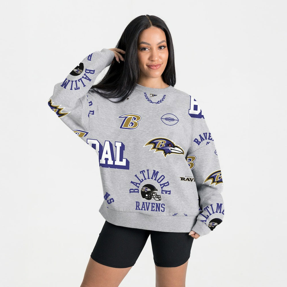 Baltimore Ravens Gameday Couture Women's Always On Repeat Fleece Sweatshirt Heather Gray