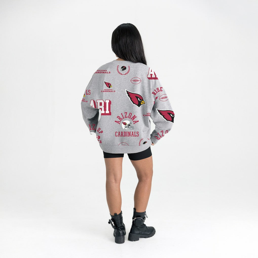 Arizona Cardinals Gameday Couture Women's Always On Repeat Fleece Sweatshirt Heather Gray