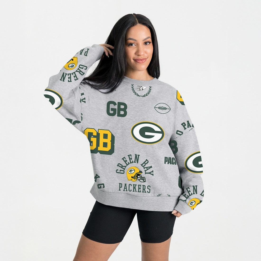 Green Bay Packers Gameday Couture Women's Always On Repeat Fleece Sweatshirt Heather Gray