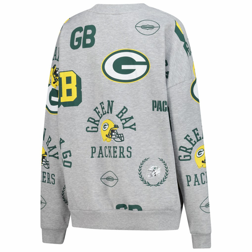Green Bay Packers Gameday Couture Women's Always On Repeat Fleece Sweatshirt Heather Gray