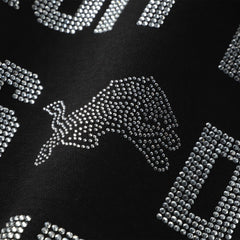 Detroit Lions Gameday Couture Women's Oversized Hype Era Rhinestone Text Sweatshirt Black