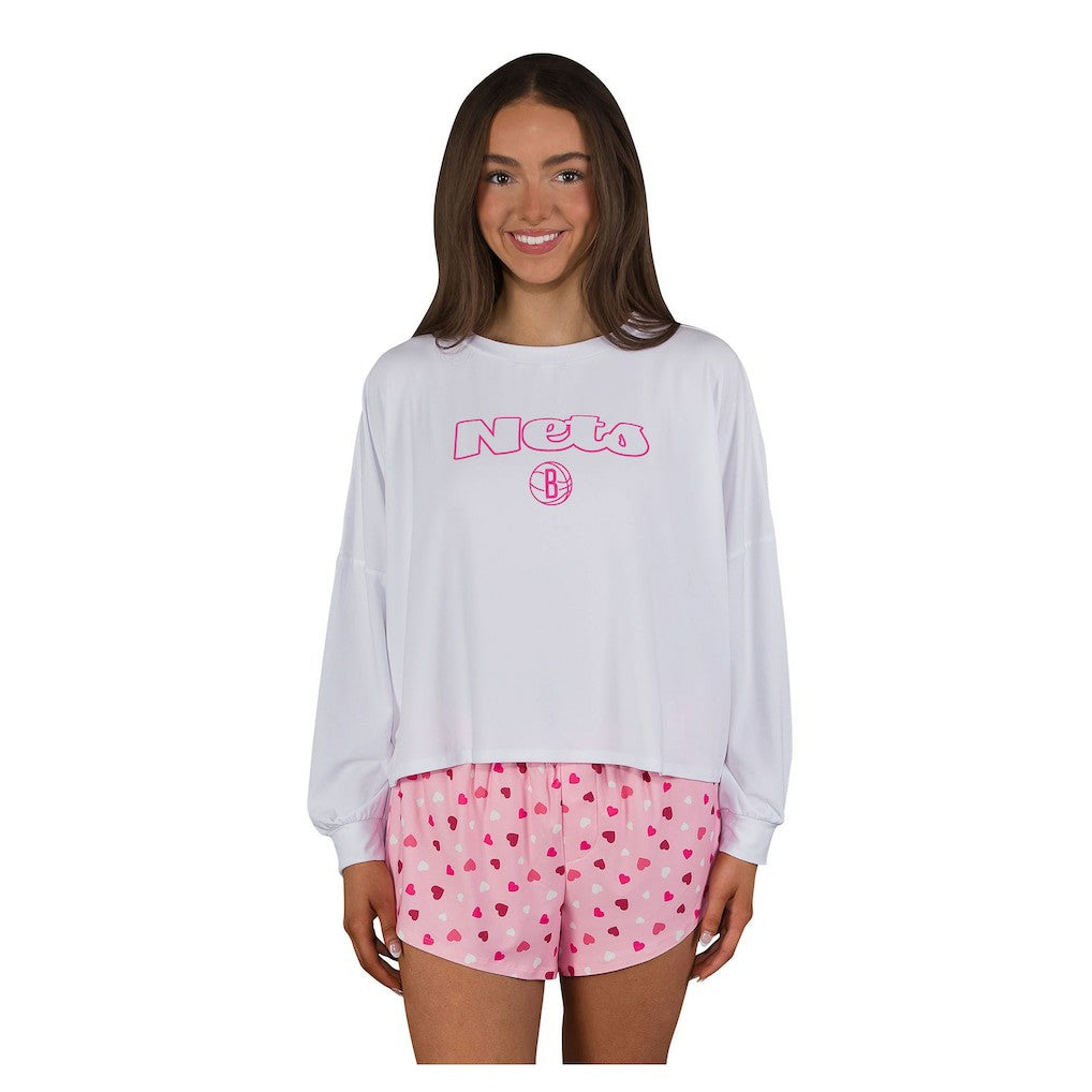 Brooklyn Nets Concepts Sport Women's Lyric Long Sleeve Top & Shorts Set