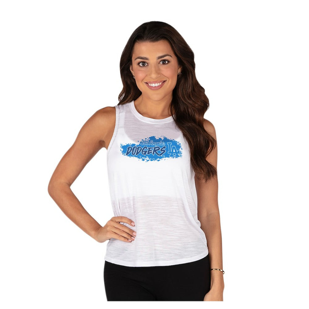 Los Angeles Dodgers Concepts Sport Women's Infuse Slub Tank Top - White - MLB Discount