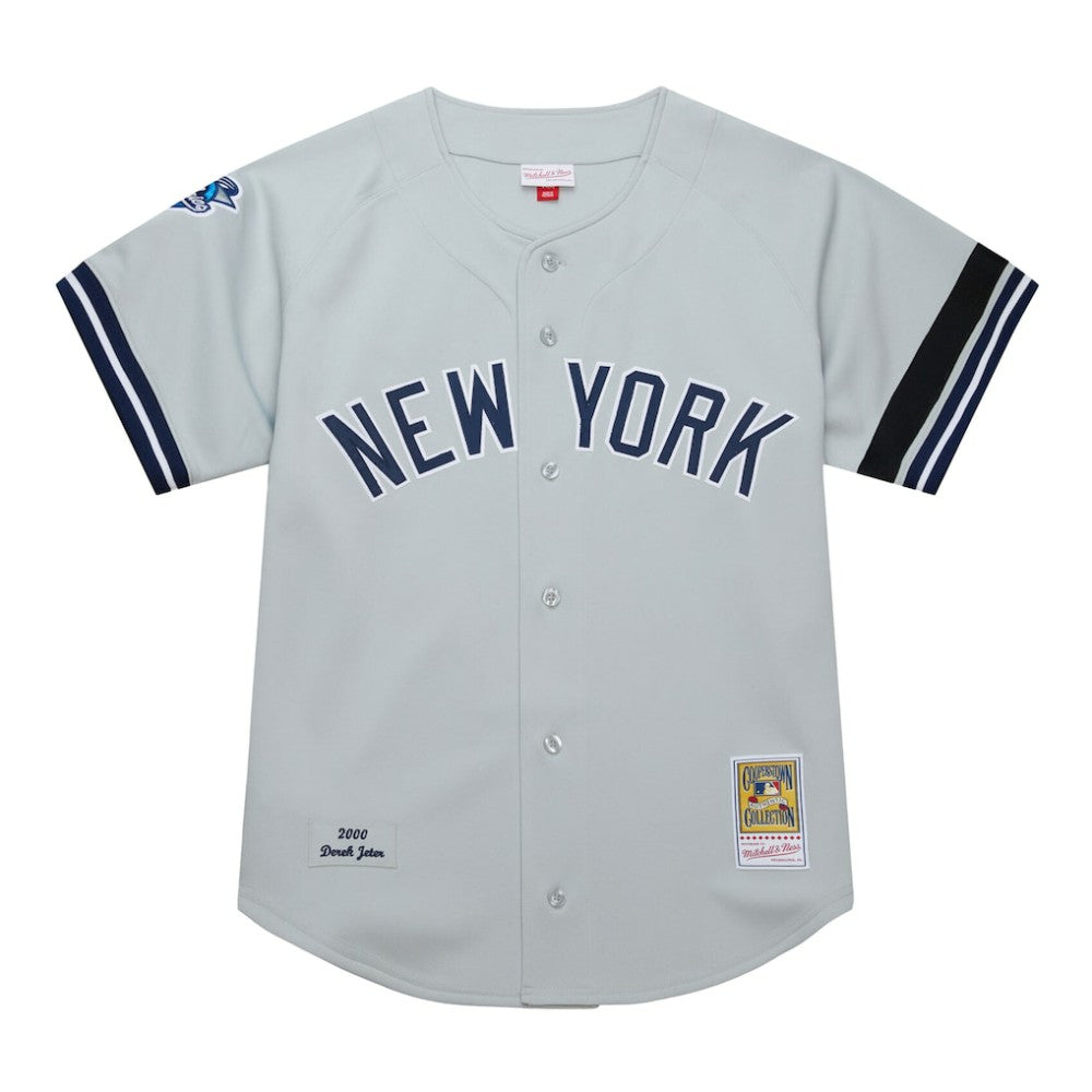 Derek Jeter New York Yankees Mitchell & Ness Cooperstown Collection 2000 World Series Authentic Jersey - Gray - Mitchell & Ness Lifestyle