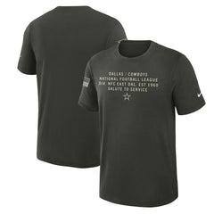 Nike Dallas Cowboys 2025 Salute to Service Sideline Slub Dri-FIT T-Shirt Forest Green