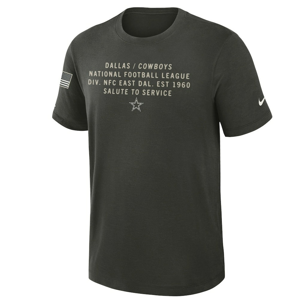 Nike Dallas Cowboys 2025 Salute to Service Sideline Slub Dri-FIT T-Shirt Forest Green