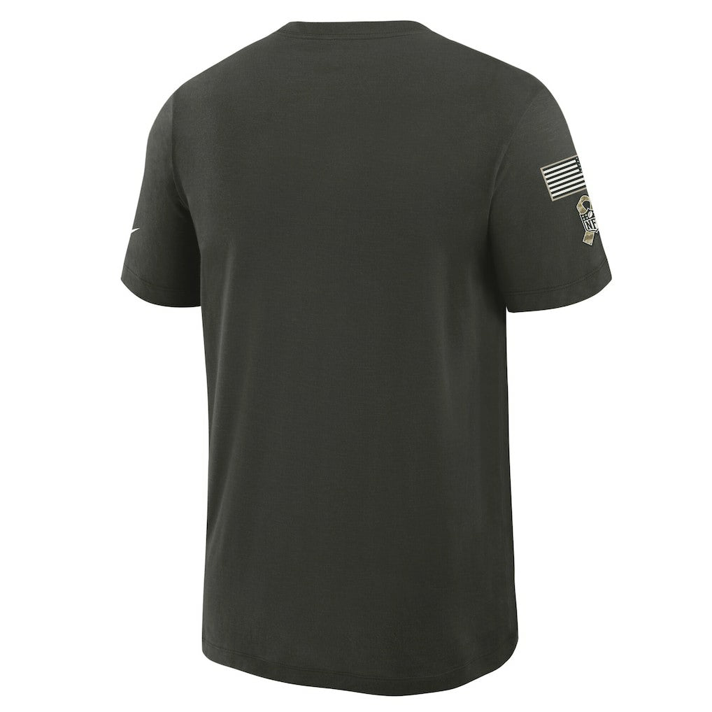 Nike Dallas Cowboys 2025 Salute to Service Sideline Slub Dri-FIT T-Shirt Forest Green