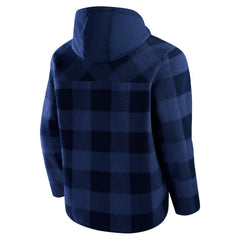 Fanatics Dallas Cowboys Elements Plaid Polar Fleece Quarter-Zip Hoodie Navy