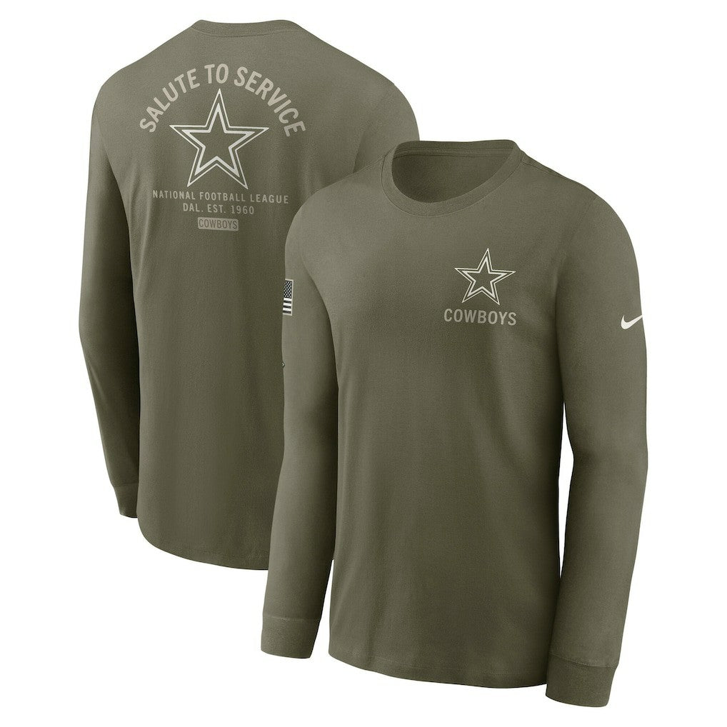 Nike Dallas Cowboys 2025 Salute to Service Sideline Long Sleeve T-Shirt Olive