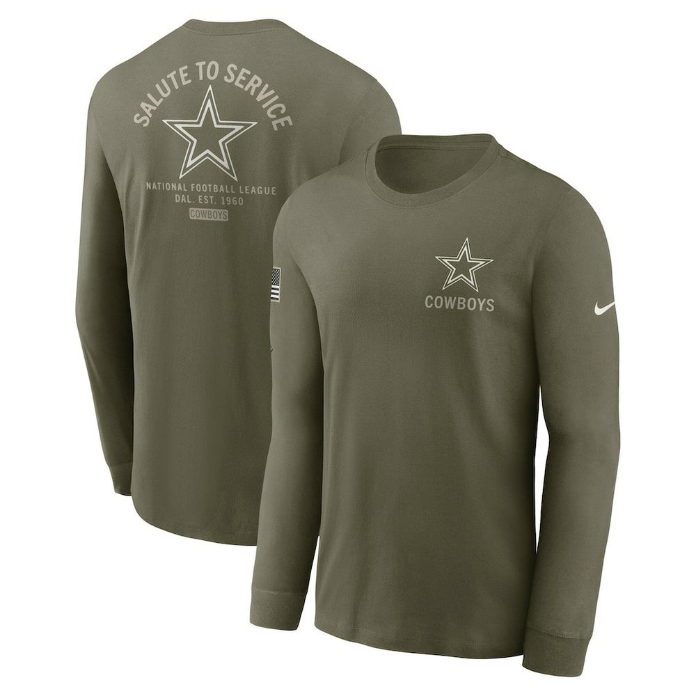 Nike Dallas Cowboys 2025 Salute to Service Sideline Long Sleeve T-Shirt Olive