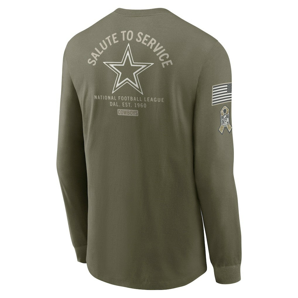 Nike Dallas Cowboys 2025 Salute to Service Sideline Long Sleeve T-Shirt Olive