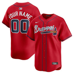 Atlanta Braves Nike Alternate Limited Custom Jersey - Red - Nike Sale
