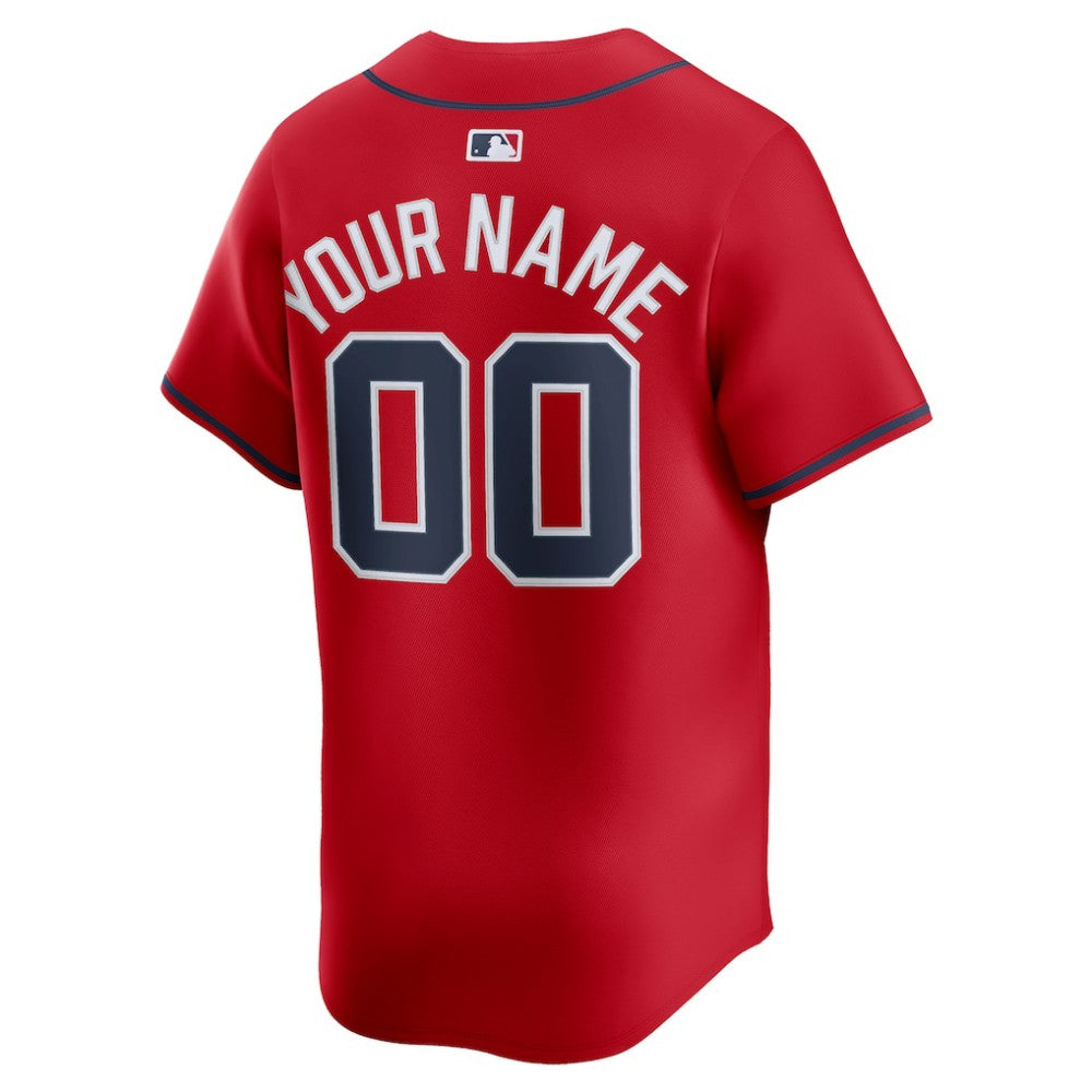 Atlanta Braves Nike Alternate Limited Custom Jersey - Red - Nike Sale