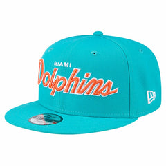 Miami Dolphins New Era Youth Main Script 9FIFTY Snapback Hat Aqua