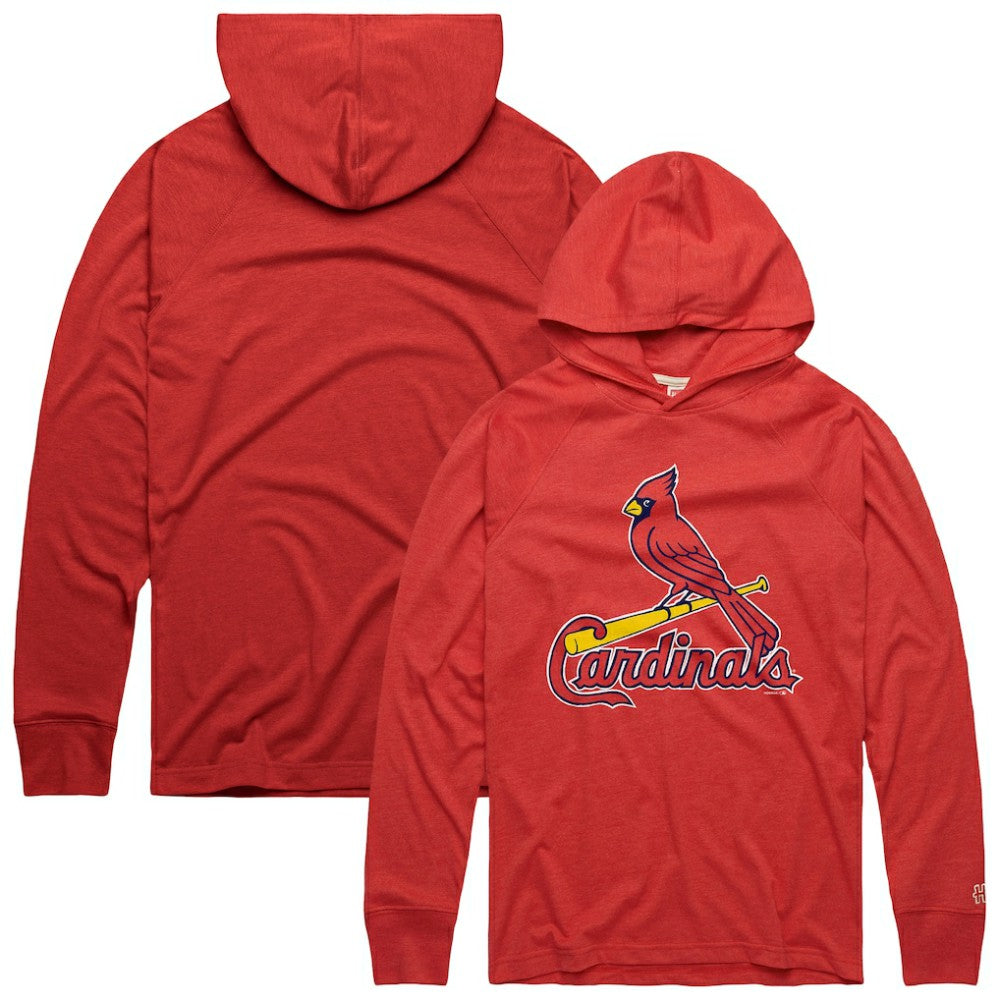 St. Louis Cardinals Homage Lightweight Raglan Tri-Blend Pullover Hoodie - Red - MLB Lifestyle