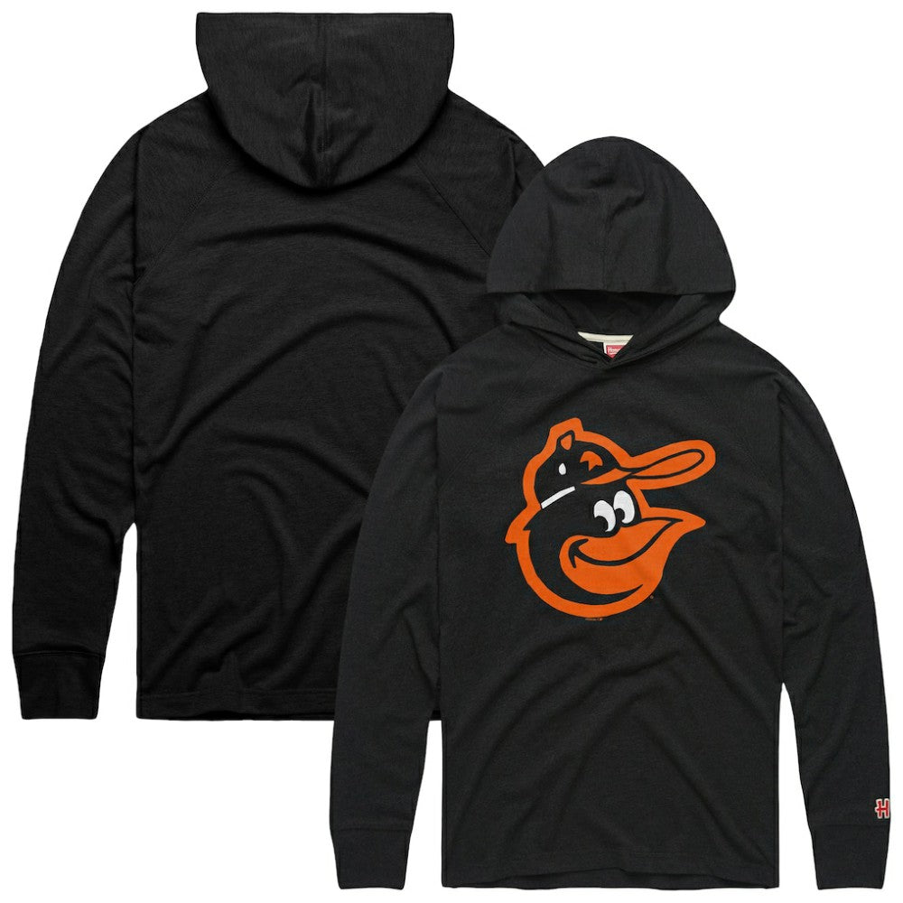 Baltimore Orioles Homage Lightweight Raglan Tri-Blend Pullover Hoodie - Charcoal - MLB Online