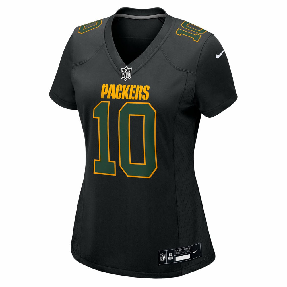 Nike Jordan Love Green Bay Packers Women's Fashion Game Jersey Black