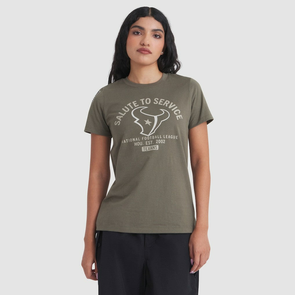 Nike Houston Texans Women's 2025 Salute to Service Sideline T-Shirt Olive