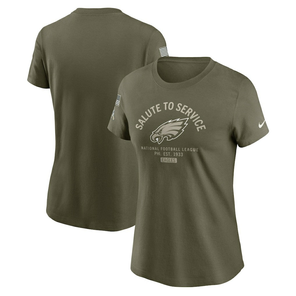 Nike Philadelphia Eagles Women's 2025 Salute to Service Sideline T-Shirt Olive