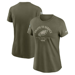 Nike Philadelphia Eagles Women's 2025 Salute to Service Sideline T-Shirt Olive