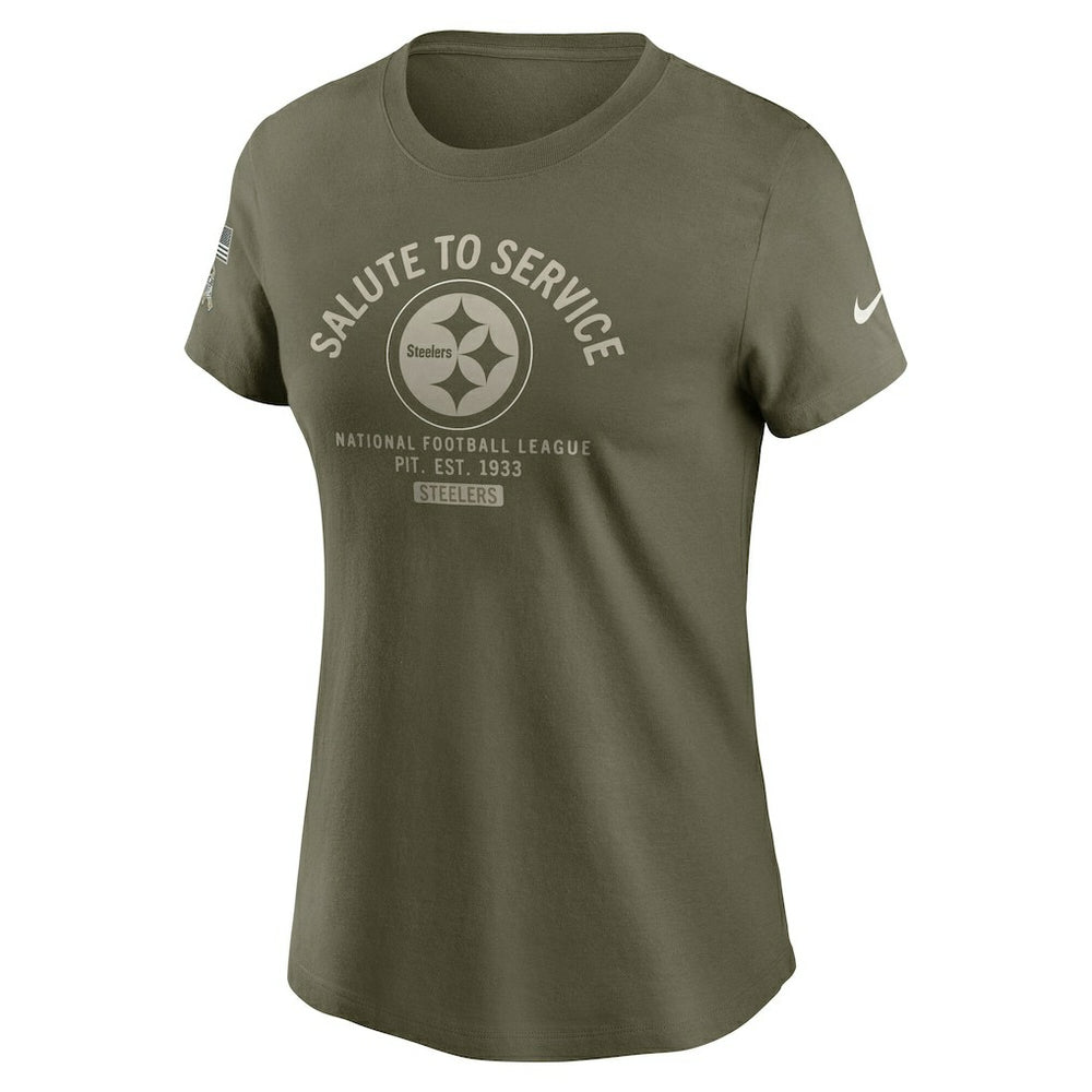 Nike Pittsburgh Steelers Women's 2025 Salute to Service Sideline T-Shirt Olive
