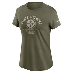 Nike Pittsburgh Steelers Women's 2025 Salute to Service Sideline T-Shirt Olive
