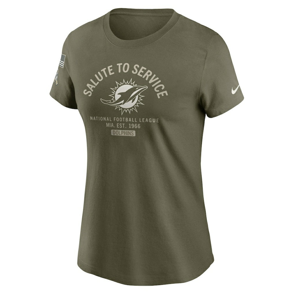 Nike Miami Dolphins Women's 2025 Salute to Service Sideline T-Shirt Olive