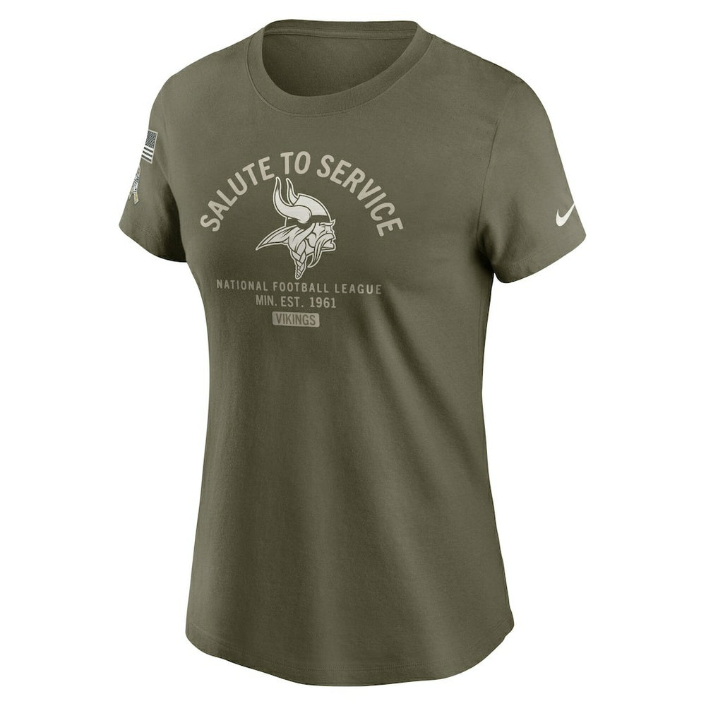 Nike Minnesota Vikings Women's 2025 Salute to Service Sideline T-Shirt Olive