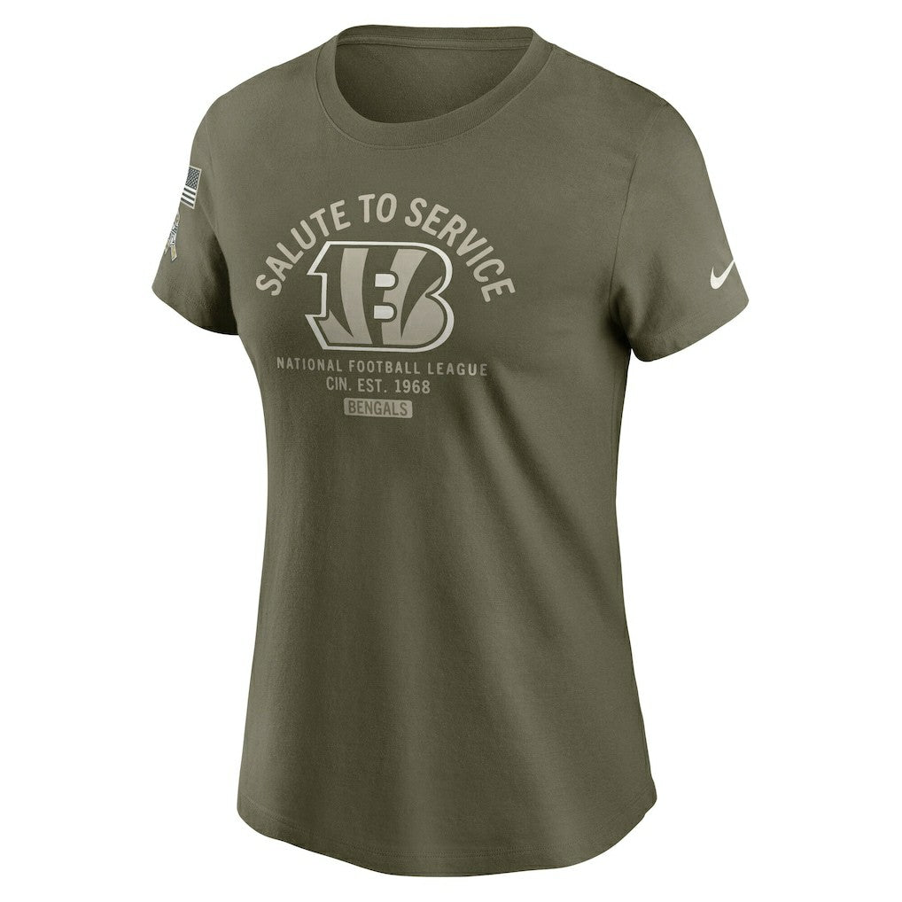 Nike Cincinnati Bengals Women's 2025 Salute to Service Sideline T-Shirt Olive