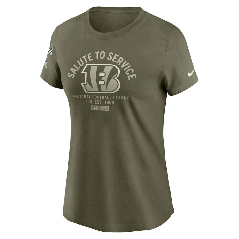 Nike Cincinnati Bengals Women's 2025 Salute to Service Sideline T-Shirt Olive