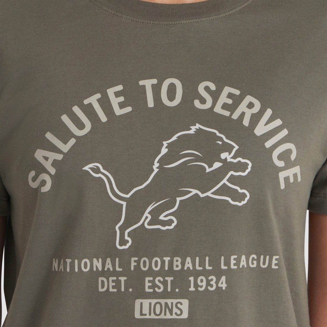 Nike Detroit Lions Women's 2025 Salute to Service Sideline T-Shirt Olive