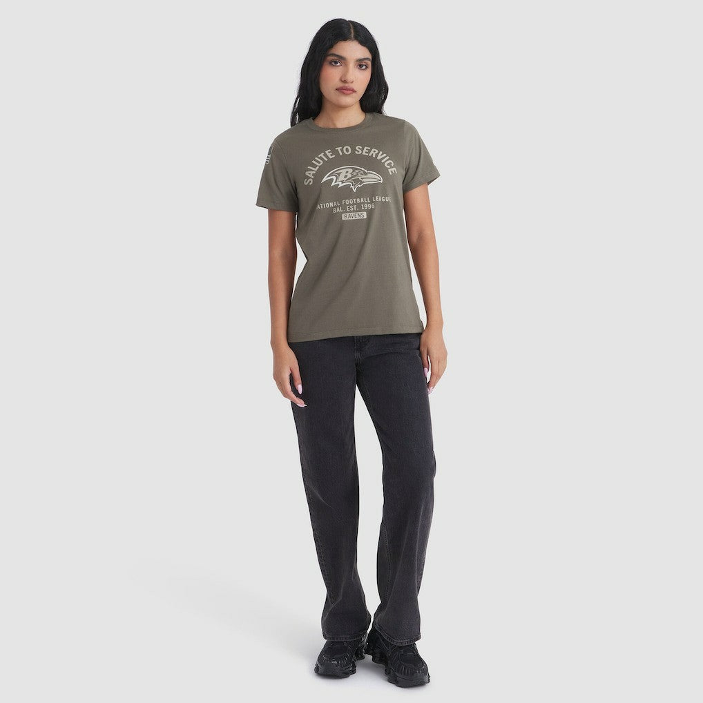 Nike Baltimore Ravens Women's 2025 Salute to Service Sideline T-Shirt Olive