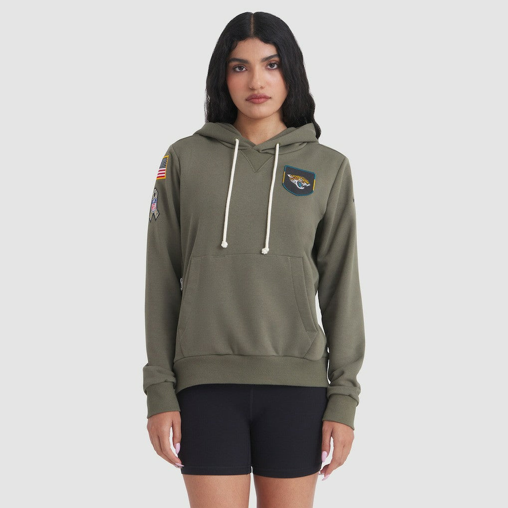 Nike Jacksonville Jaguars Women's 2025 Salute to Service Sideline Standard Issue Dri-FIT Hoodie Olive