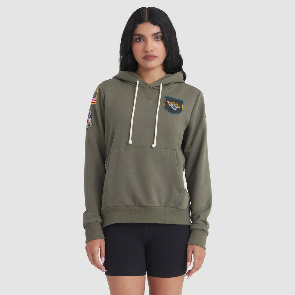 Nike Jacksonville Jaguars Women's 2025 Salute to Service Sideline Standard Issue Dri-FIT Hoodie Olive