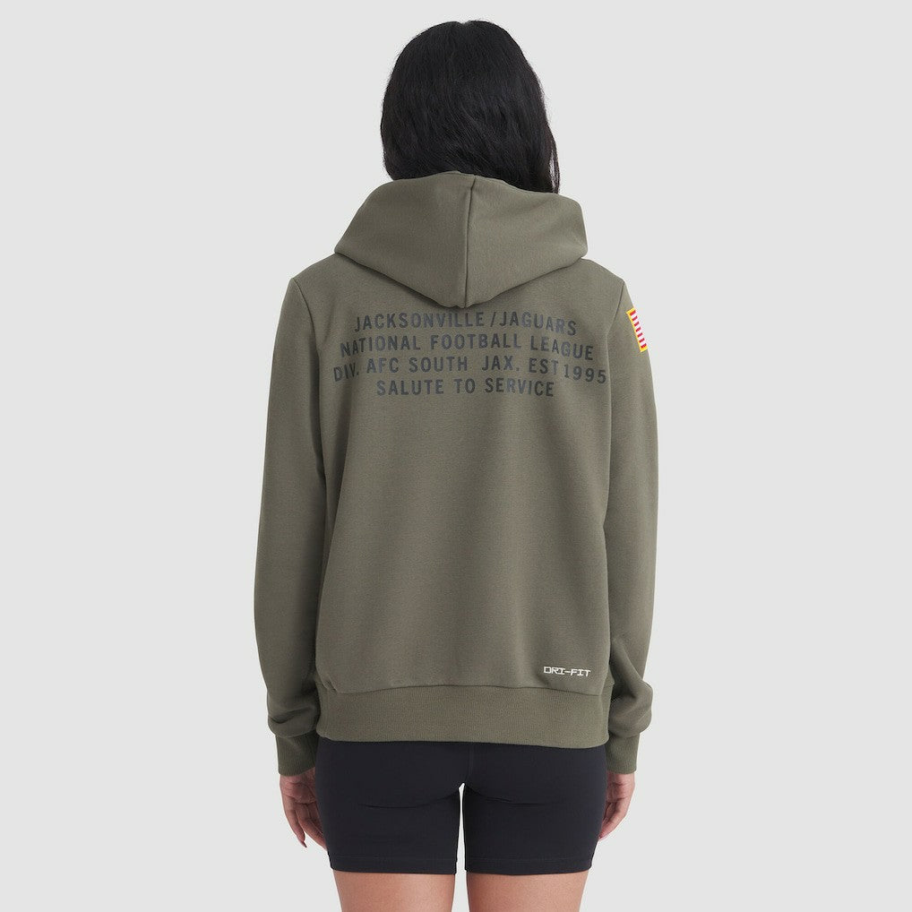 Nike Jacksonville Jaguars Women's 2025 Salute to Service Sideline Standard Issue Dri-FIT Hoodie Olive