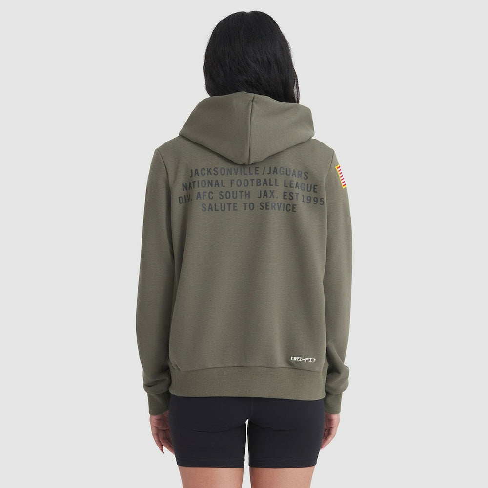 Nike Jacksonville Jaguars Women's 2025 Salute to Service Sideline Standard Issue Dri-FIT Hoodie Olive