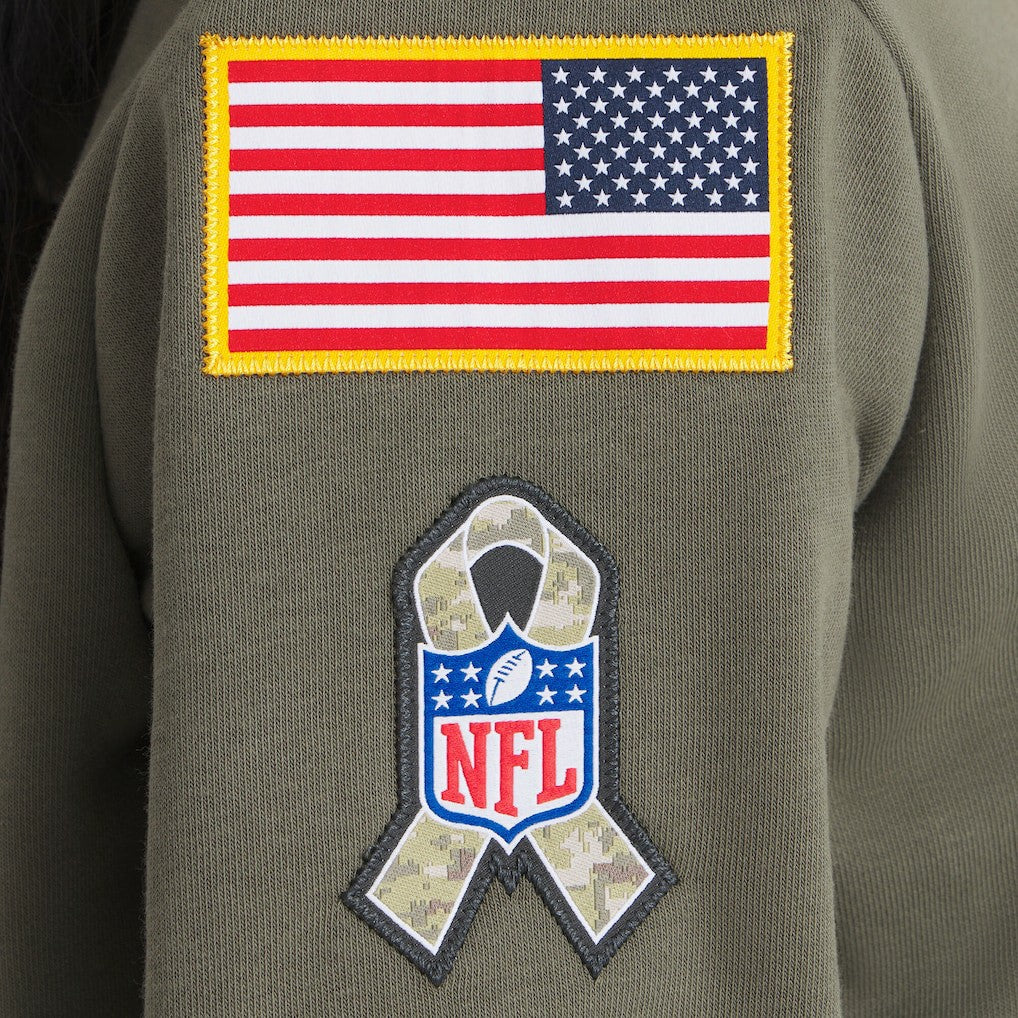 Nike Jacksonville Jaguars Women's 2025 Salute to Service Sideline Standard Issue Dri-FIT Hoodie Olive