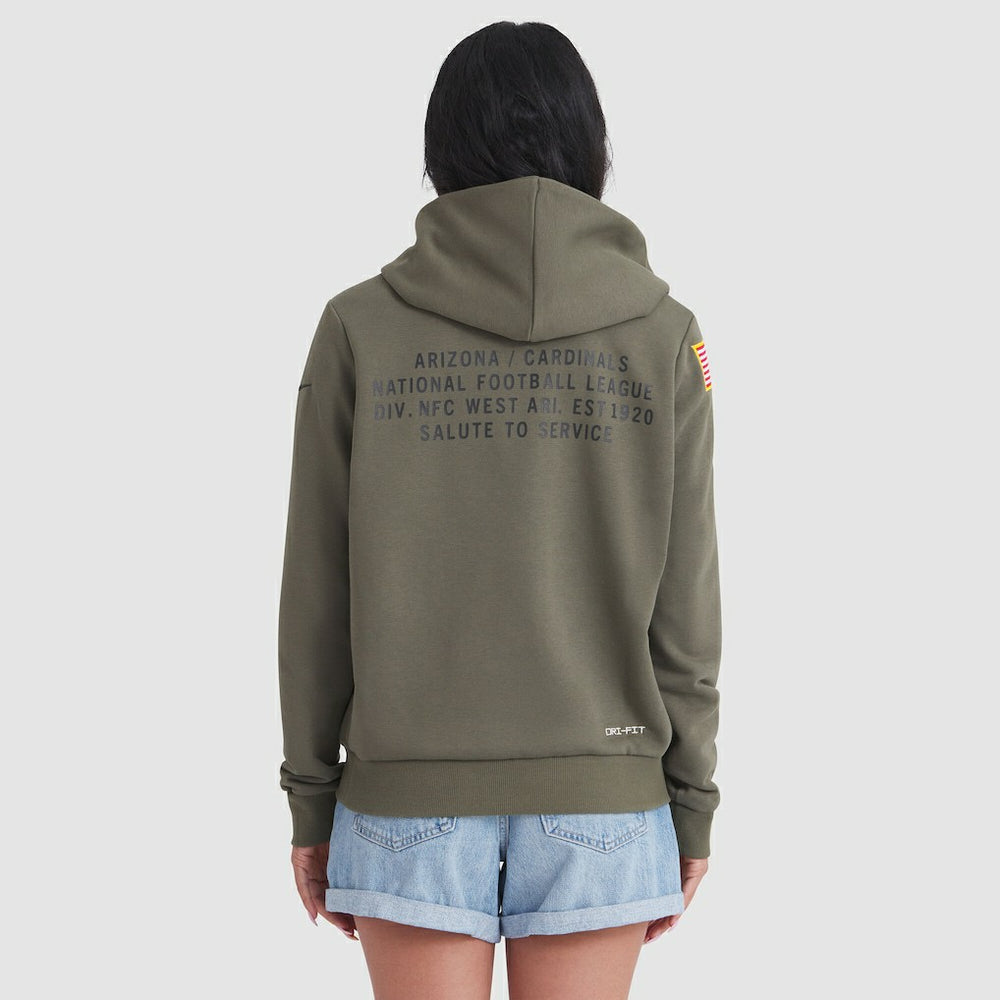 Nike Arizona Cardinals Women's 2025 Salute to Service Sideline Standard Issue Dri-FIT Hoodie Olive