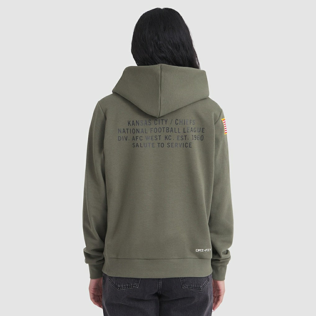 Nike Kansas City Chiefs Women's 2025 Salute to Service Sideline Standard Issue Dri-FIT Hoodie Olive