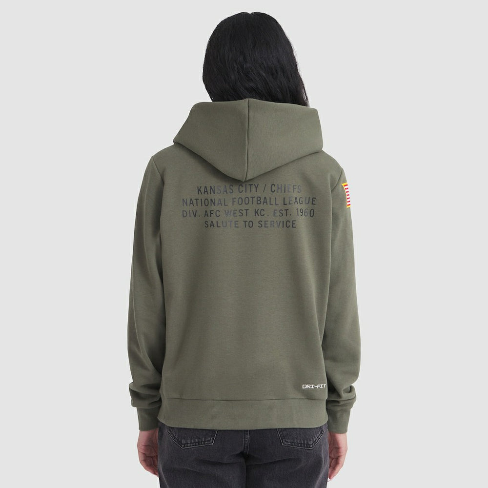 Nike Kansas City Chiefs Women's 2025 Salute to Service Sideline Standard Issue Dri-FIT Hoodie Olive