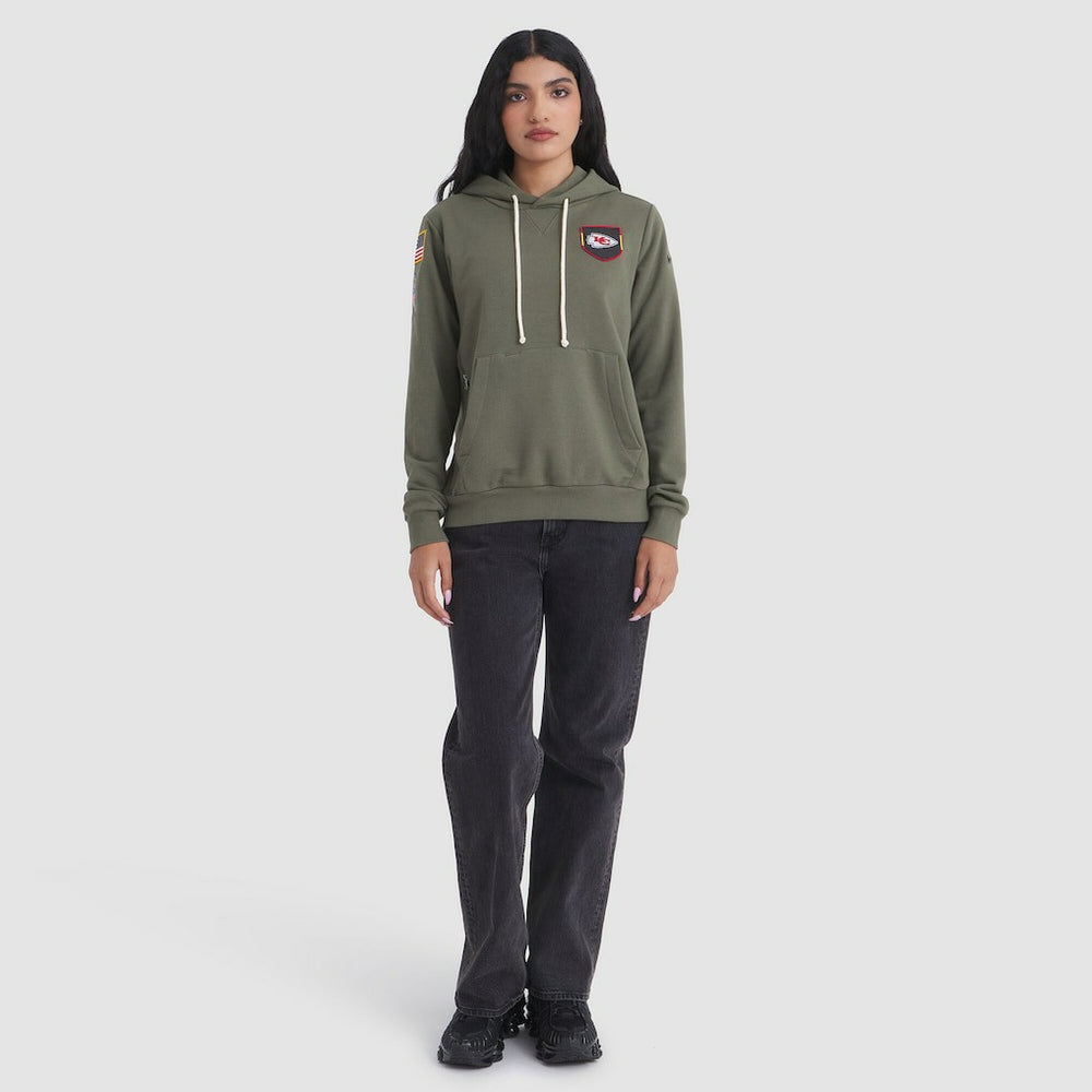 Nike Kansas City Chiefs Women's 2025 Salute to Service Sideline Standard Issue Dri-FIT Hoodie Olive